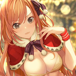 This is a pixiv picture whose title is 夏葉クリスマスサンタ.