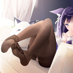 This is a pixiv picture whose title is 黑絲襪たま!!.