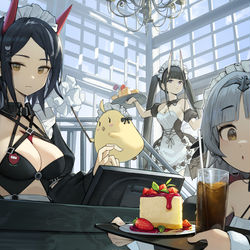 This is a pixiv picture whose title is メイド·カフェ.
