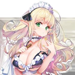This is a pixiv picture whose title is エルフ x メイド.