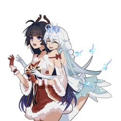 This is a pixiv picture whose title is 冬之公主与她的驯鹿.