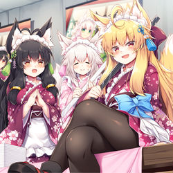 This is a pixiv picture whose title is うちよそ和メイド売り子体験！.