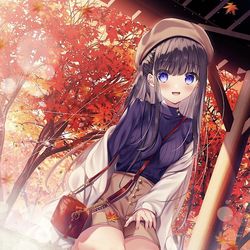 This is a pixiv picture whose title is せーんぱい、お隣どうぞ♡.