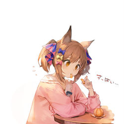 This is a pixiv picture whose title is 寄寄子吃橘子.