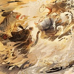 This is a pixiv picture whose title is 「三国志群雄伝 火鳳燎原」20周年記念.