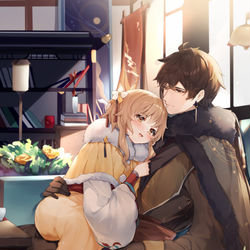 This is a pixiv picture whose title is 【钟荧】依偎.