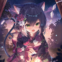 This is a pixiv picture whose title is 春黑.