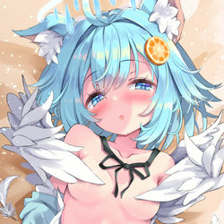 This is a pixiv picture whose title is 天使の羽休め.