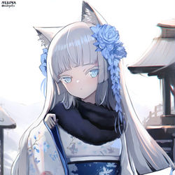 This is a pixiv picture whose title is 初詣.