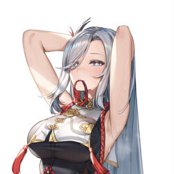 This is a pixiv picture whose title is 申鶴.