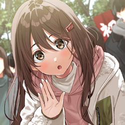 This is a pixiv picture whose title is ｢初詣来てたんだ。あけおめっ｣.