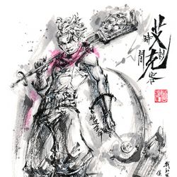 This is a pixiv picture whose title is 【極道畫師】【Happy new year】艾克.