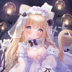 This is a pixiv picture whose title is 「お菓子くれないの...？」.