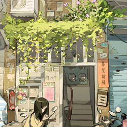 This is a pixiv picture whose title is 老公寓 / 古いマンション.