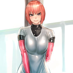 This is a pixiv picture whose title is 黒白ぴんく.