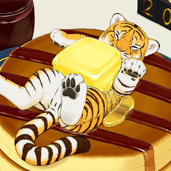 This is a pixiv picture whose title is トラとバターとパンケーキ.