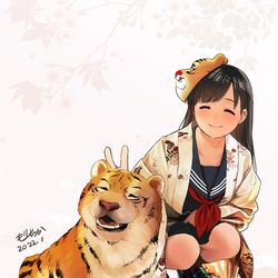 This is a pixiv picture whose title is あけおめTIGER🐯.