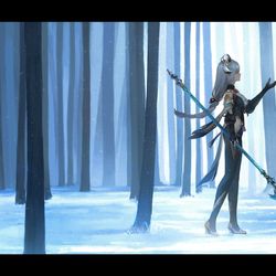 This is a pixiv picture whose title is 申鶴.