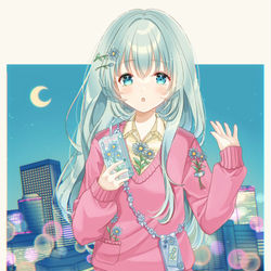 This is a pixiv picture whose title is midnight🌙.