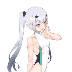 This is a pixiv picture whose title is 穿竞赛泳衣的龙.