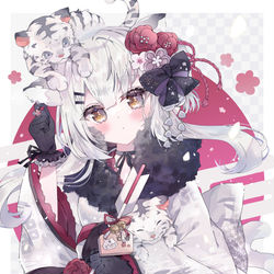 This is a pixiv picture whose title is HAPPY NEW YEAR 2022〜🐯🌸.