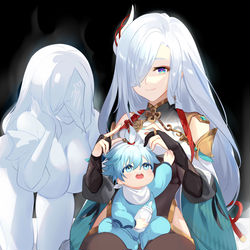 This is a pixiv picture whose title is 申鹤.