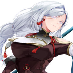 This is a pixiv picture whose title is 申鶴.
