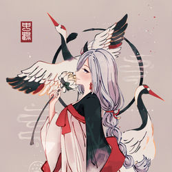 This is a pixiv picture whose title is 申鹤 ⊛ 墨画.