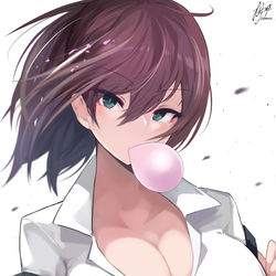 This is a pixiv picture whose title is クールだけどしっかり大きいボーイッシュJK.