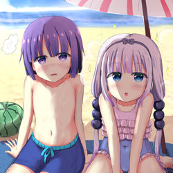 This is a pixiv picture whose title is [COM2022] 翔太&カンナ - 小林さんちのメイドラゴン.