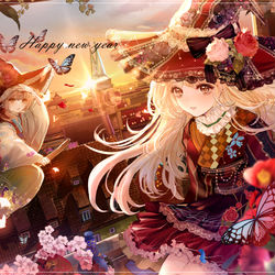 This is a pixiv picture whose title is 魔法世界の初日の出.