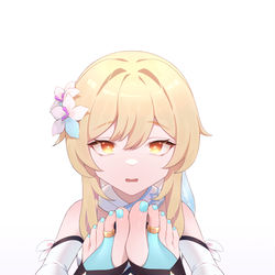 This is a pixiv picture whose title is 旅行者面露难色，似乎闻到了什么....