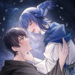 This is a pixiv picture whose title is 暁月.