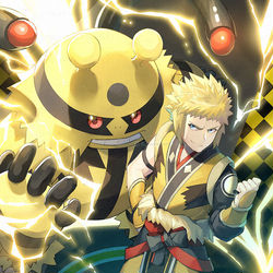 This is a pixiv picture whose title is ポケモンマスターズEX　デンジ(22シーズン)＆エレキブル.