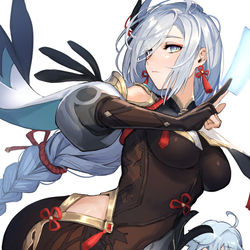 This is a pixiv picture whose title is 申鶴＆重雲.