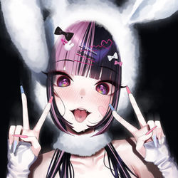 This is a pixiv picture whose title is 🐰🎀🖤.
