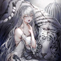 This is a pixiv picture whose title is 仔猫の威嚇.