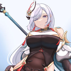 This is a pixiv picture whose title is 申鶴.