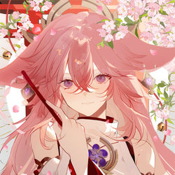 This is a pixiv picture whose title is 八重神子.