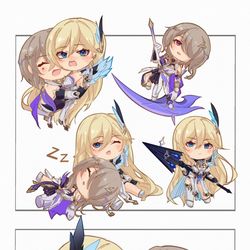 This is a pixiv picture whose title is 贴贴.
