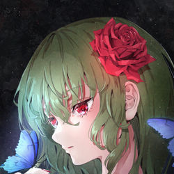 This is a pixiv picture whose title is 花と蝶.