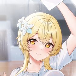 This is a pixiv picture whose title is 窓のガラスをきれいに～.