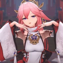 This is a pixiv picture whose title is Yae Miko MMD.
