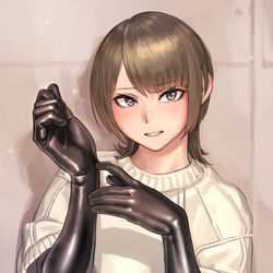 This is a pixiv picture whose title is ゴム手袋.