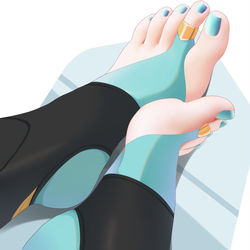 This is a pixiv picture whose title is 申鹤姐姐的玉足~.
