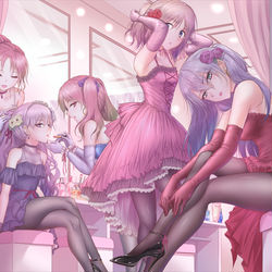 This is a pixiv picture whose title is リケジョの楽屋裏.