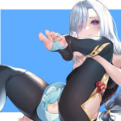 This is a pixiv picture whose title is 申鶴.