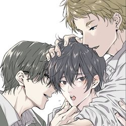 This is a pixiv picture whose title is クズの教育3周年😚落書きとか原稿とか.