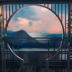 This is a pixiv picture whose title is 国风场景2.