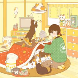 This is a pixiv picture whose title is ねこ部屋.